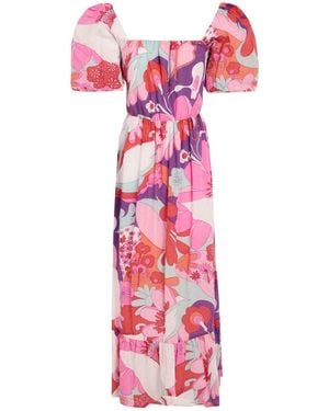 Antik Batik Midi Dress Cotton - Pink