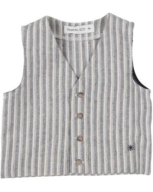 Manuel Ritz Tailored Vest Linen, Cotton - Gray