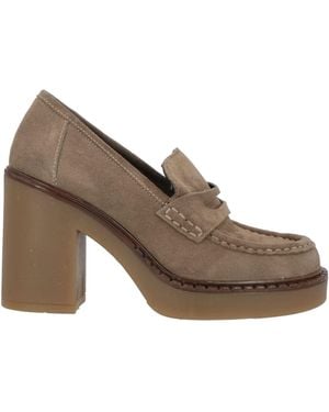 Cinzia Soft Khaki Loafers Leather - Brown