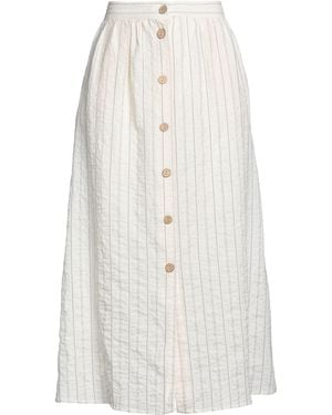 Caractere Ivory Midi Skirt Cotton, Viscose, Elastane - White