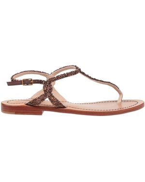 Maliparmi Thong Sandal Textile Fibres - Brown