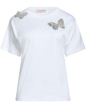 Valentino Garavani T-Shirt Cotton, Polyamide, Metallic Fiber - Blue