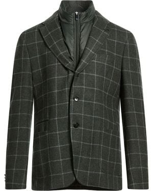 Paoloni Dark Blazer Cotton, Virgin Wool, Cashmere - Green