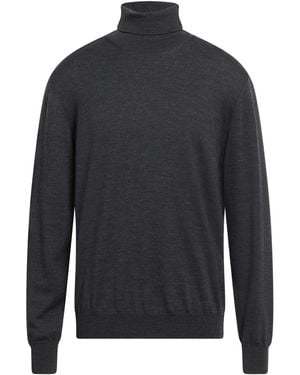 Vneck Charcoal Turtleneck Merino Wool - Blue