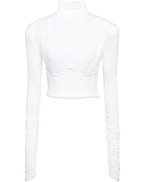 Elisabetta Franchi Top Cupro, Elastane - White