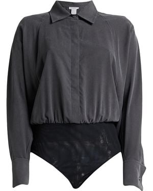 Max Mara Sfilata Bodysuit Silk, Polyamide, Elastane - Gray