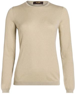 Moorer Sweater Cashmere, Metallic Fiber, Silk - Natural
