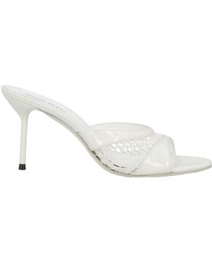 Paris Texas Sandals Leather, Textile Fibres - White