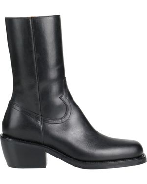 Dries Van Noten Leather Zip-Up Boots - Black