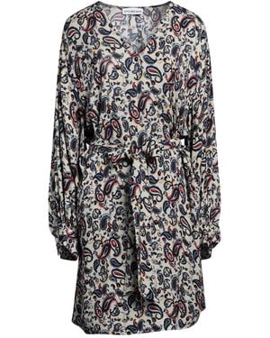 Attic And Barn Ivory Mini Dress Viscose - Gray