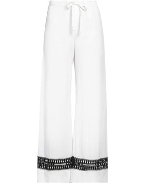 5 PROGRESS Pants Viscose, Linen - White