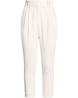 Brunello Cucinelli Ivory Pants Cotton - White
