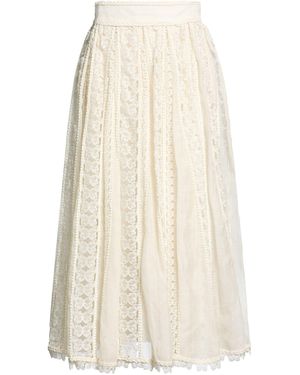 Jupe Zimmermann Tama En Coton Et Lin - Détails Dentelle Filigrane Et Perles - Taille 1, Couleur Ivoire - Neuf Avec étiquette
