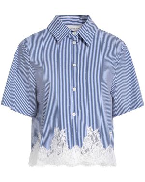 ERMANNO FIRENZE Shirt Cotton, Polyamide, Elastane - Blue