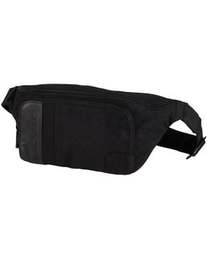 Piquadro Belt Bag Cow Leather, Polyester, Cotton, Metal - Black