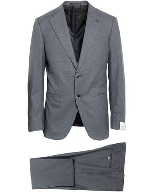Caruso Suit Cotton, Wool - Grey
