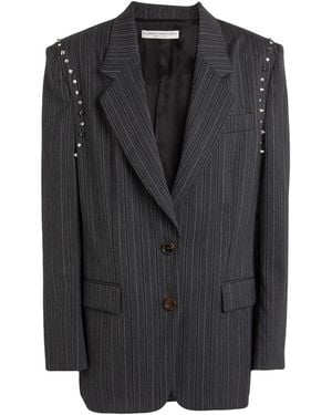 Alessandra Rich Charcoal Blazer Virgin Wool, Elastane, Silk - Black