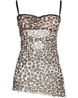 John Richmond Cream Top Polyamide, Elastane - White