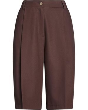 Kontatto Dark Shorts & Bermuda Shorts Polyester, Viscose, Elastane, Tencel - Brown
