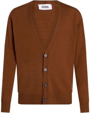 Alpha Studio Strickjacke - Braun