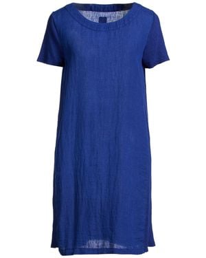 120% Lino Mini Dress Linen - Blue