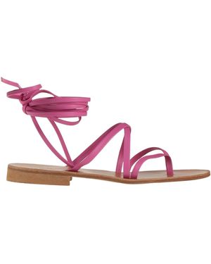 Baldinini Fuchsia Thong Sandal Leather - Pink