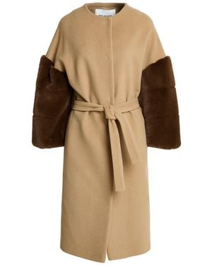 Ava Adore Sand Coat Wool, Cashmere - Natural