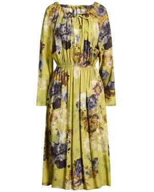 Manila Grace Lime Midi Dress Viscose - Yellow