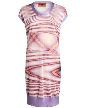 Missoni Lilac Mini Dress Viscose - Pink