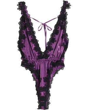 W Les Femmes By Babylon Bodysuit Polyamide - Purple