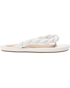 Red(V) Thong Sandal Leather - White