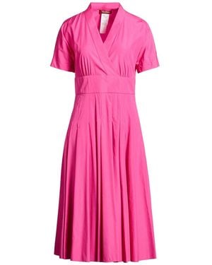 Max Mara Fuchsia Midi Dress Cotton - Pink