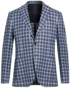 Luigi Bianchi Slate Blazer Linen, Silk, Cotton - Blue