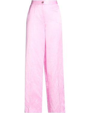 Pinko Trousers Viscose, Linen, Cotton - Pink