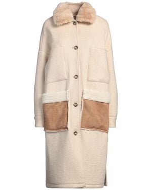 Ava Adore Ivory Coat Polyester, Acrylic, Mohair Wool, Virgin Wool - Natural