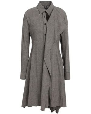 Y's Yohji Yamamoto Midi Dress Wool, Polyurethane, Nylon - Grey