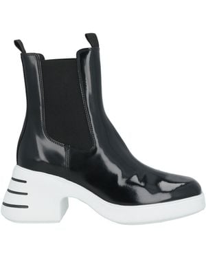 Hogan Ankle Boots Leather, Textile Fibers - Black
