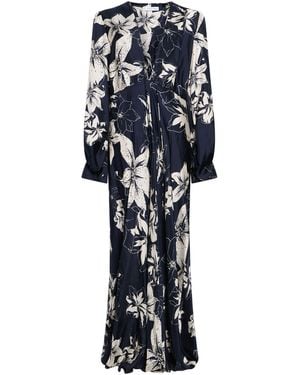 Raquel Diniz Midnight Maxi Dress Silk - Blue