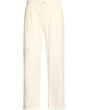 120% Lino Cream Trousers Linen - Natural