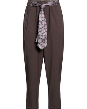 Oltre Pants Polyester, Viscose, Elastane - Brown