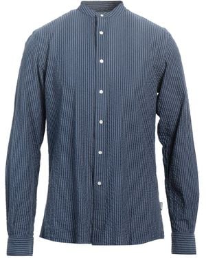 Aspesi Jacquard Mandarin Collar Shirt - Blue