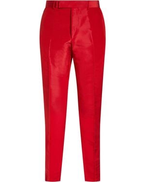 dunhill Trousers Mulberry Silk - Red