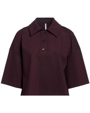 Liviana Conti Burgundy Polo Shirt Viscose, Polyamide, Elastane - Purple