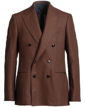 Mp Massimo Piombo Blazer Linen - Brown