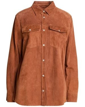 Eleventy Platinum Shirt Sheepskin - Brown