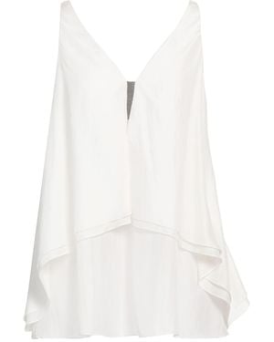 Brunello Cucinelli Top Silk, Brass - White