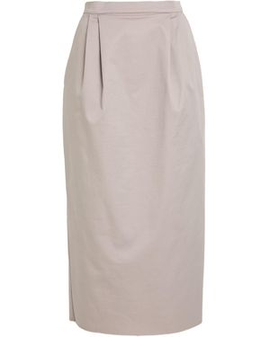 THE M.. Midi Skirt Cotton, Elastane - Grey
