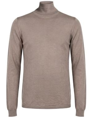 Rick Owens Khaki Turtleneck Virgin Wool - Brown