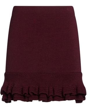 Haveone Burgundy Mini Skirt Acrylic, Wool, Viscose, Alpaca Wool - Purple
