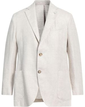 L.B.M. 1911 Linen Single-Breasted Blazer - White